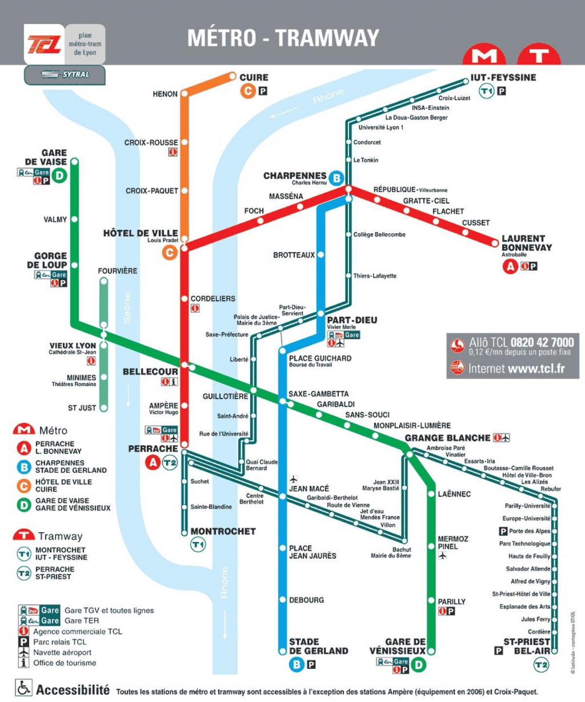 kartta metro Lyon