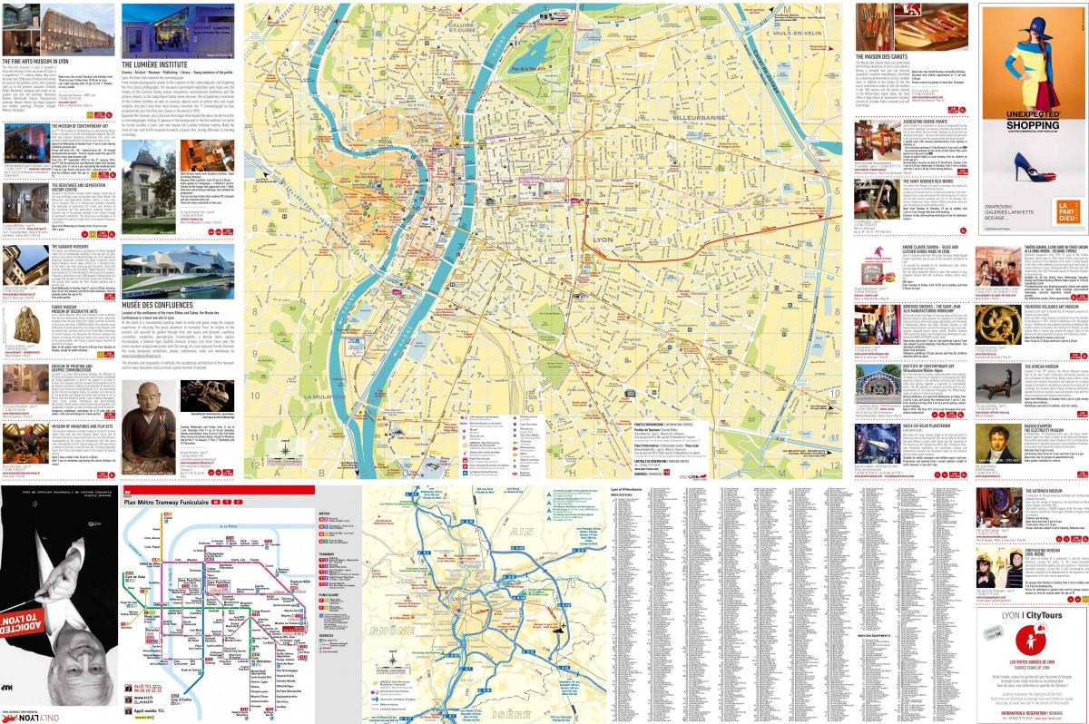 Lyonin kaupungin kartta