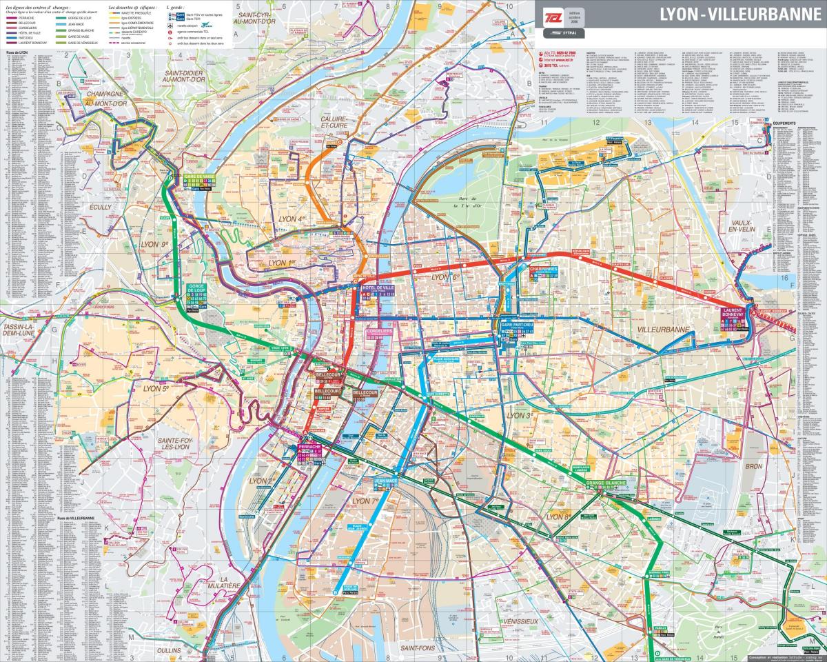 Lyon, france-väylän kartta