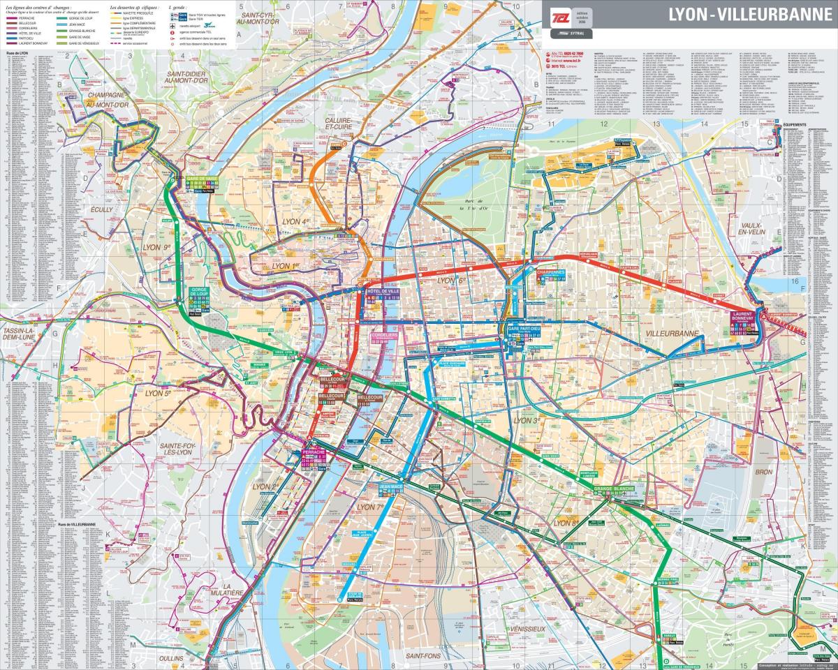 Lyon bus reittikartta
