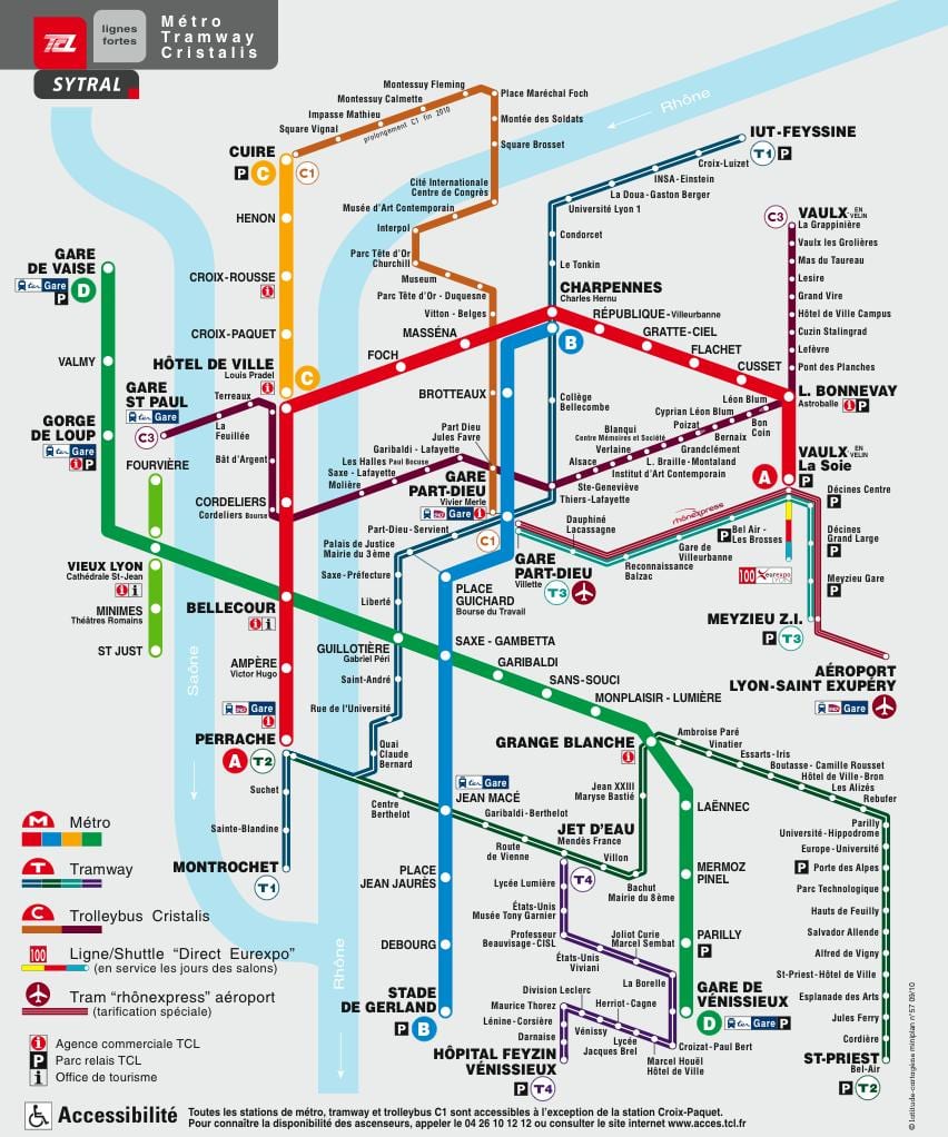 Lyon metro kartta