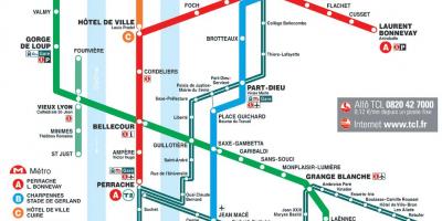 Kartta metro Lyon